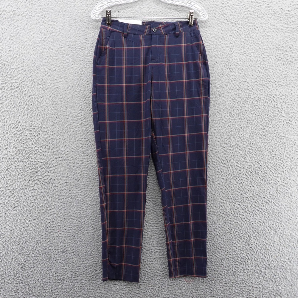 Walter Hagen Clubhouse Plaid Golf Pants Womens 0 Dark Navy Blue WGH15413YD NEW - Picture 1 of 16